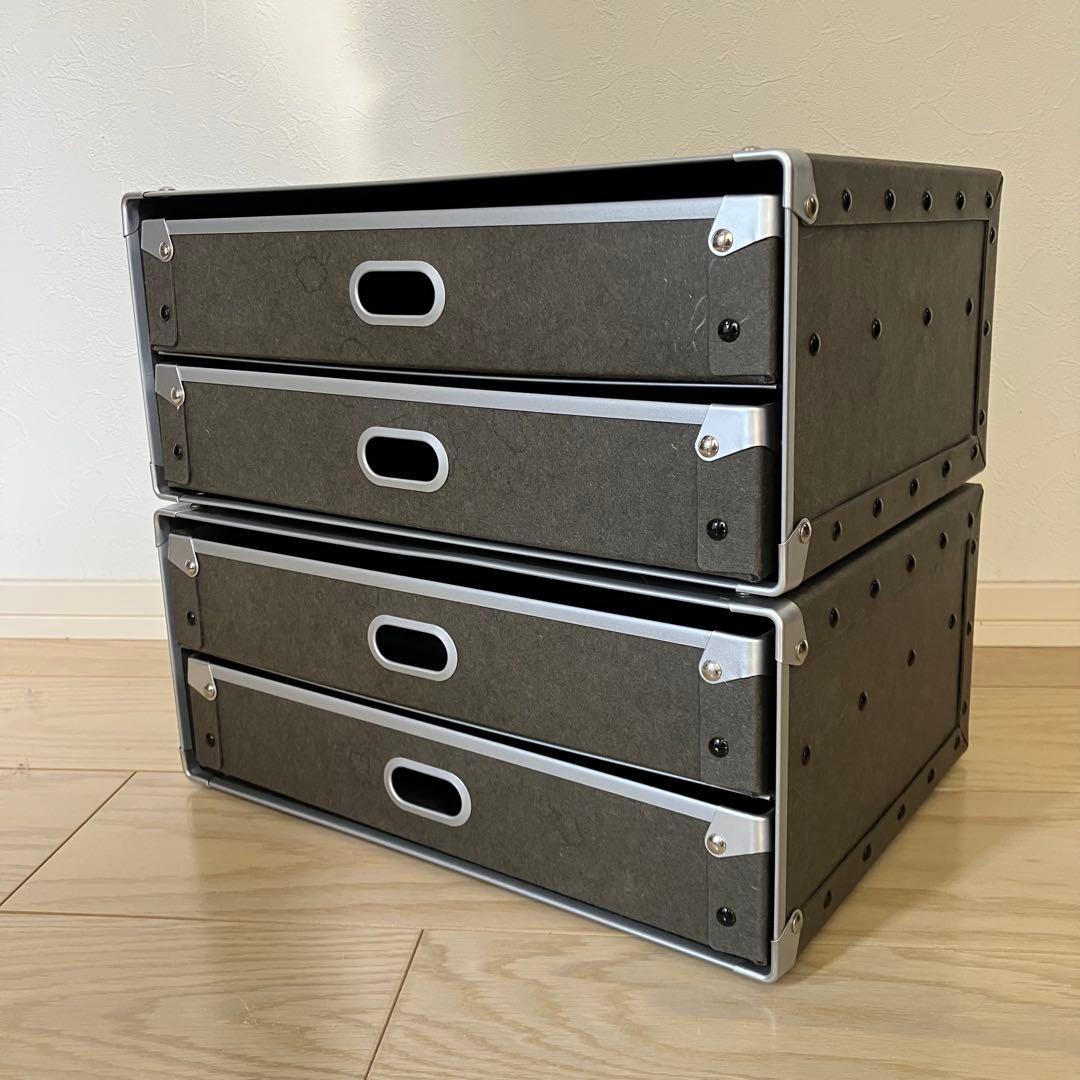 美品✨無印良品 硬質パルプボックス・引出式・２段×2個セット