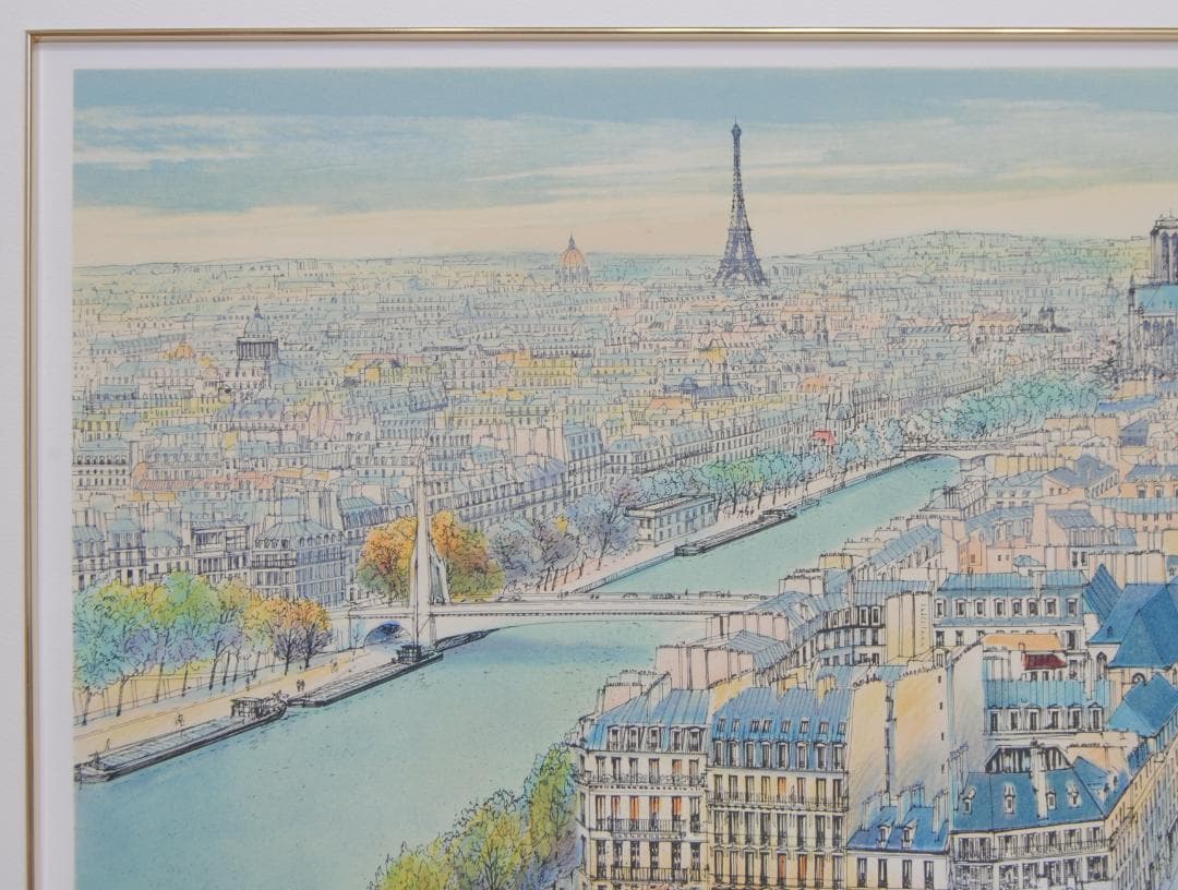 ロルフ ラフルスキー 「 セーヌの流れ 」 リトグラフ フランス パリ 風景画