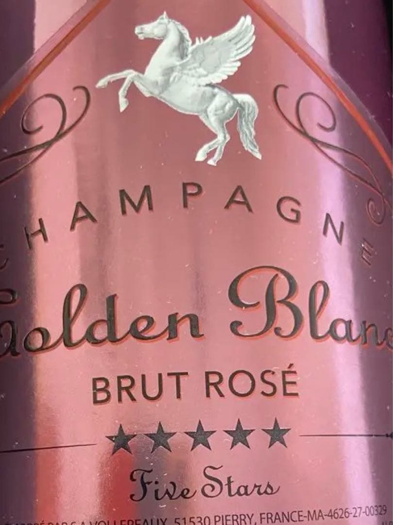 正規品　韓国　シャンパン ゴールデンブラン ブリュット ロゼ　箱付き　グラス付き