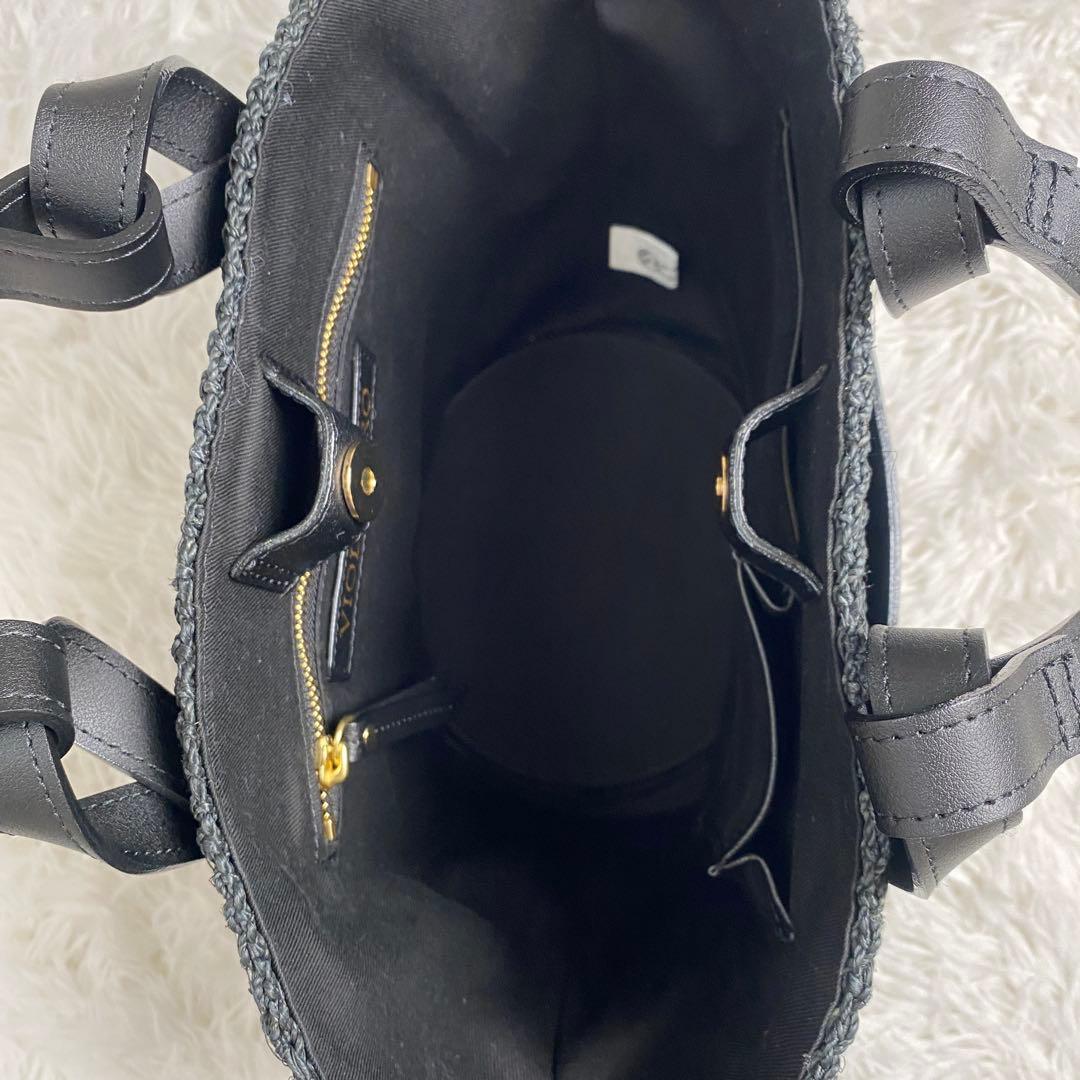 美品　ヴィオラドーロ　MIRO アバカ レザー　2WAY かごバッグ