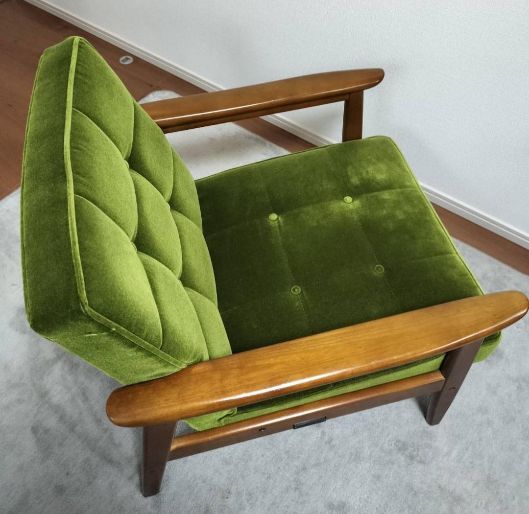 カリモク60 Kチェア　1シーター　モケットグリーン