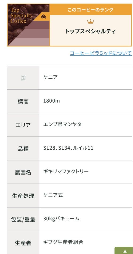 コーヒー生豆　ケニアピーベリー★ハンドピック済み後の3kg