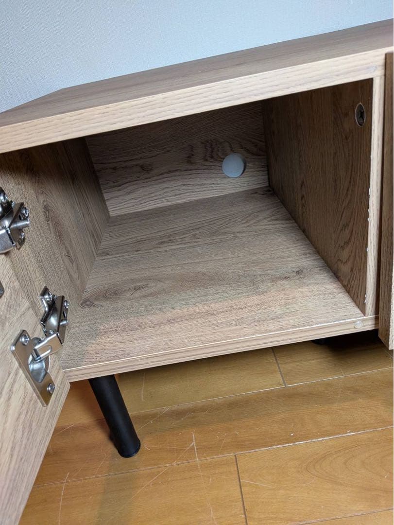 ■送料込■LOWYA ラタン調 木製テレビボード 机TV台 ラックローデスク収納