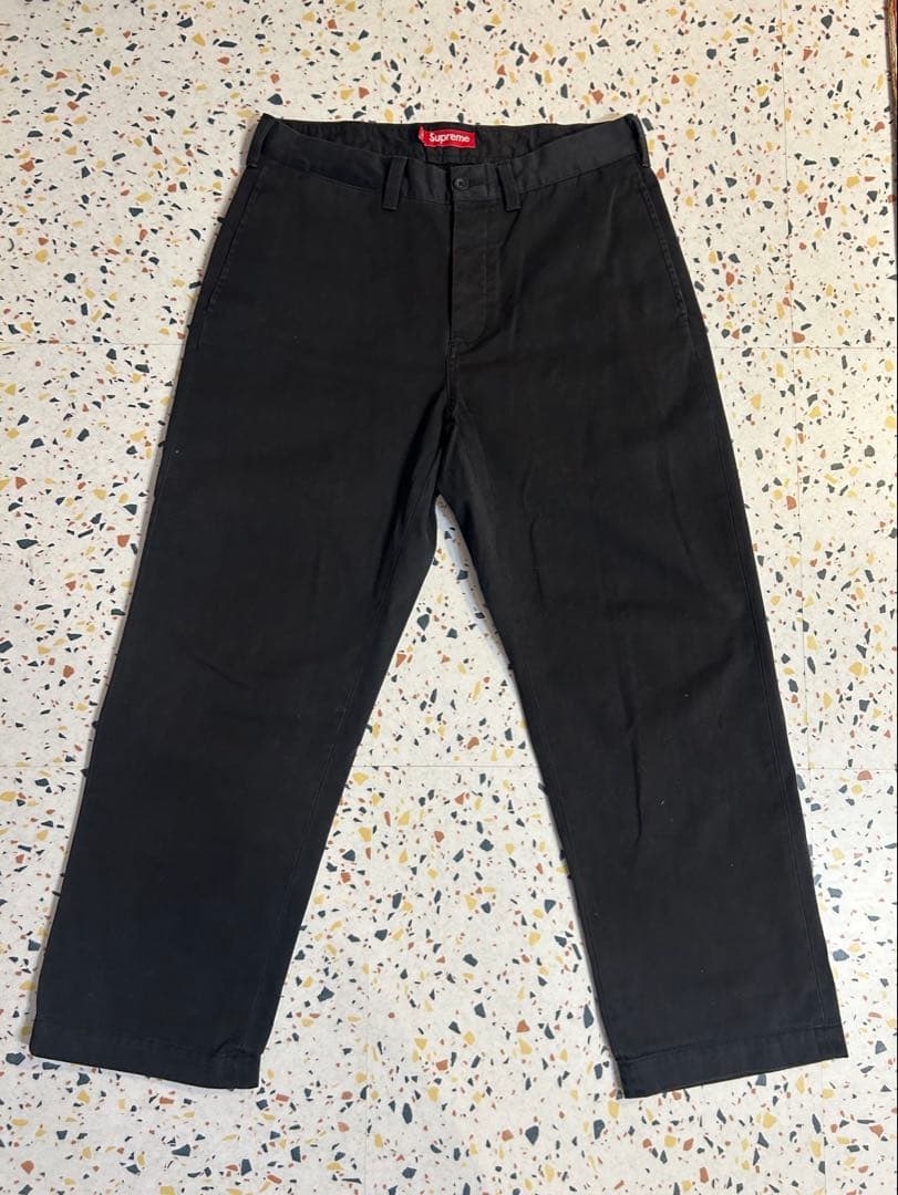 Supreme ブラック チノパン 32