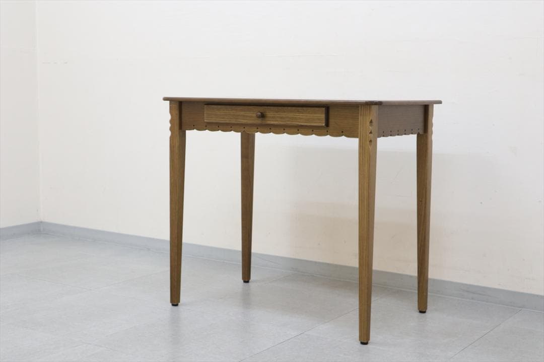 1 パリの雑貨屋 F-21 デスク 平机 机 引出付 天然木 コンソールテーブル