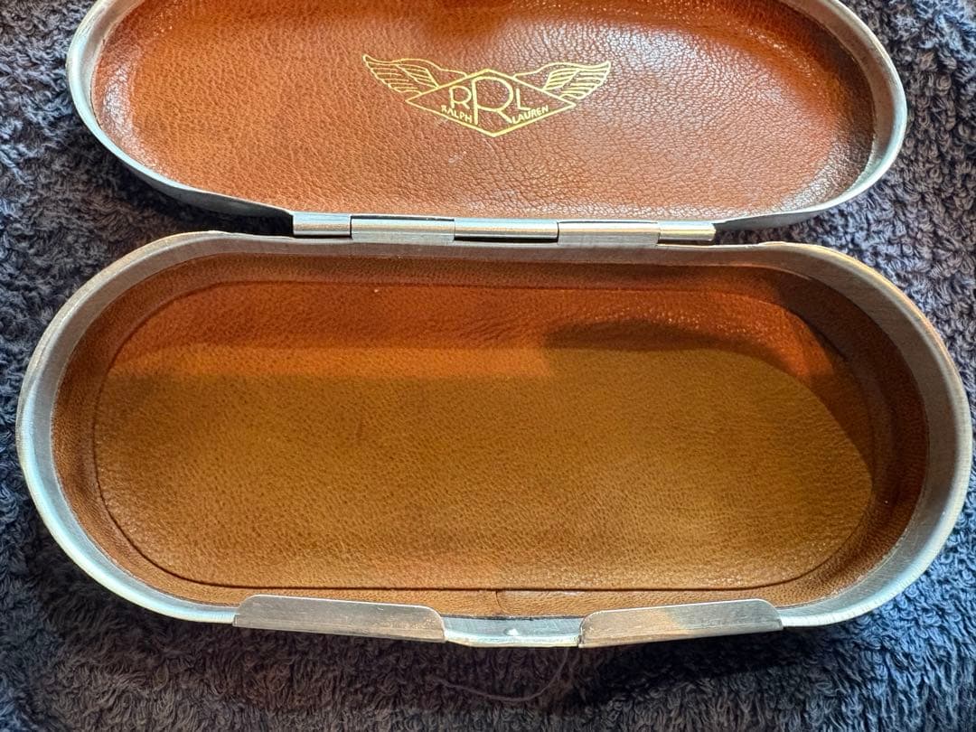 RRL ダブルアールエル メタルケース 小物入れ レザー内装　メガネケース