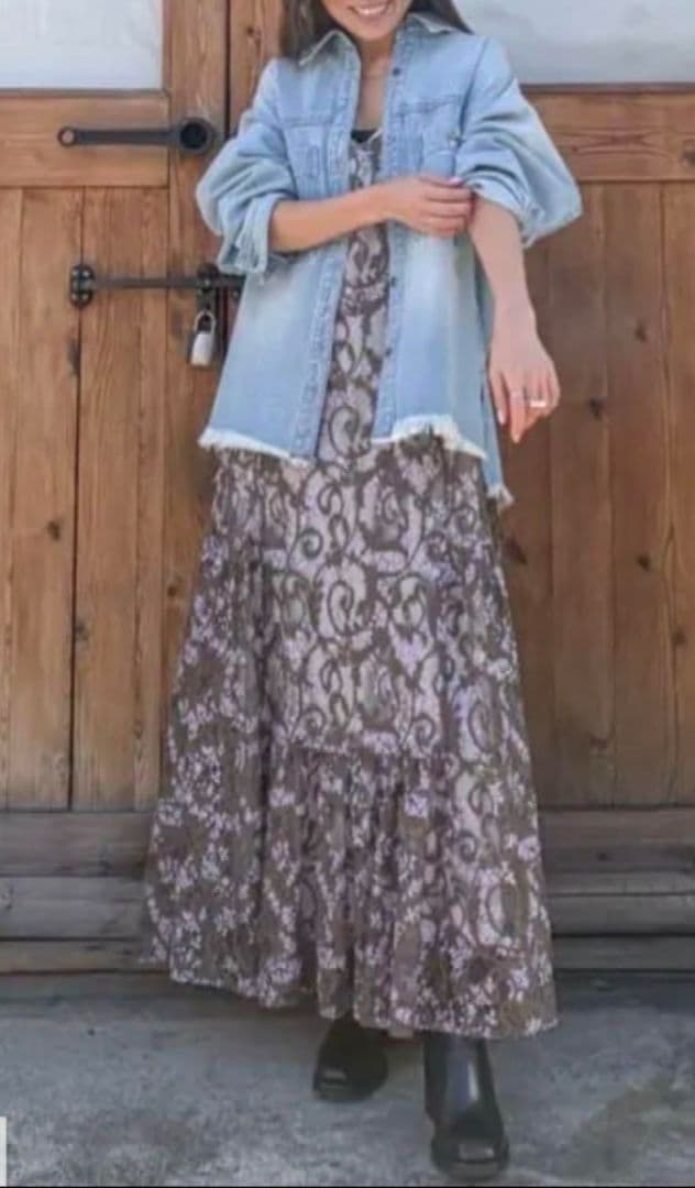 【3/7限定価格】グレースコンチネンタル レースキャミロングワンピース