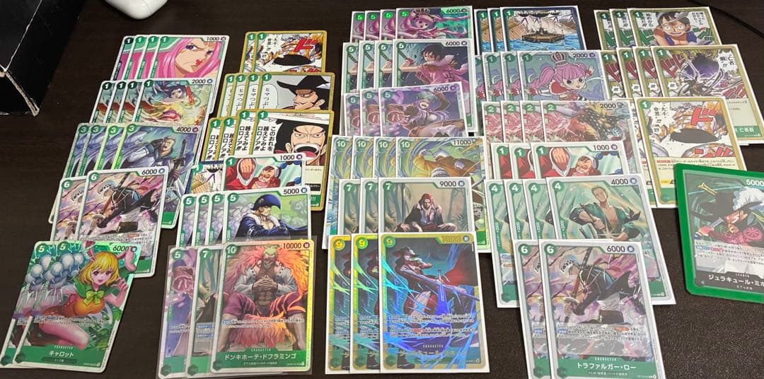 ワンピースカード　緑ミホーク　デッキ　パーツ完備