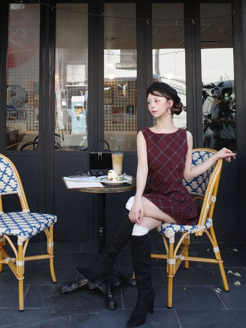 Darich タータンチェックノースリミニワンピース FL