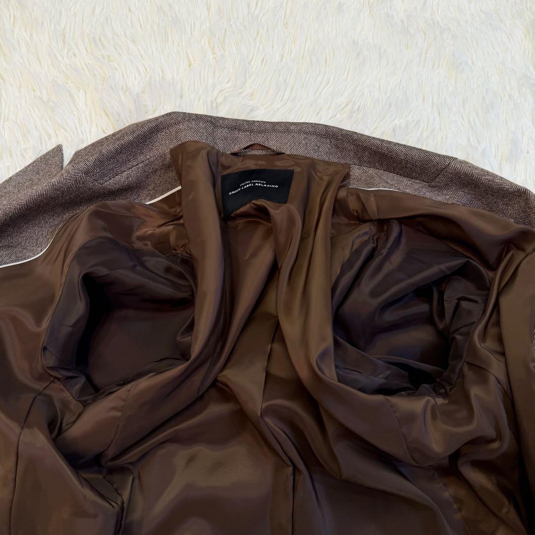 新品✨グリーンレーベルリラクシング ヘリンボーンダブルテーラードジャケット