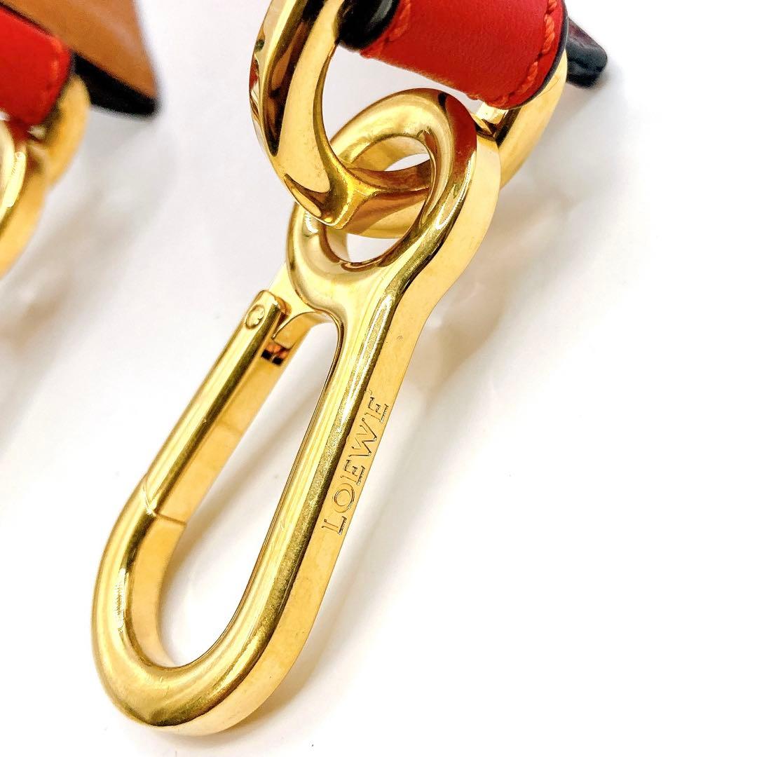 極美品✨LOEWE ロエベ　ショルダーストラップ　レザー　ゴールド金具　ロゴ有り