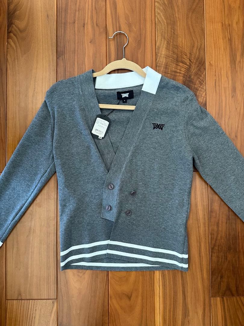 【新品未使用】PXG グレー ダブルボタンカーディガン