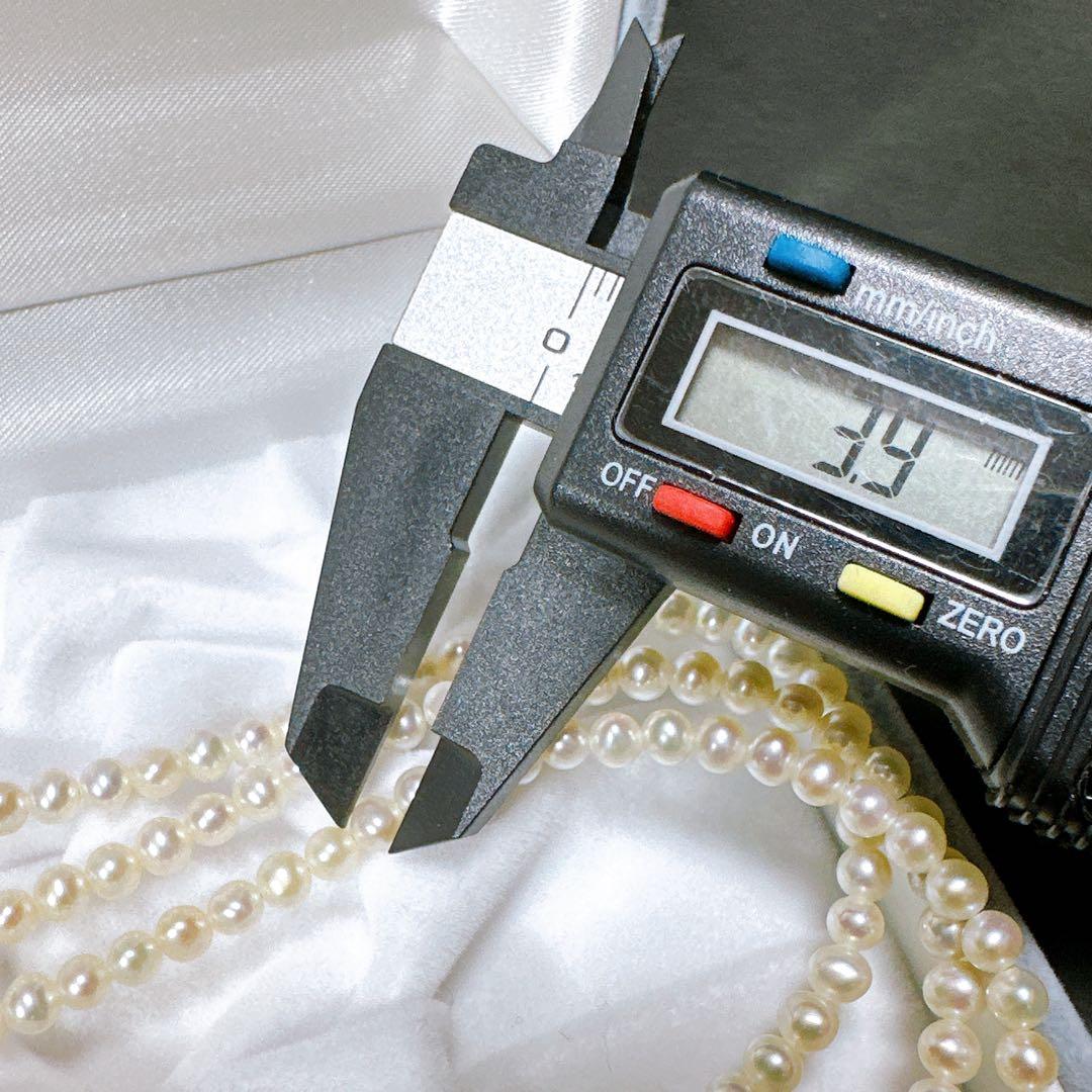 テリ良 あこや真珠 3連ネックレス ベビーパール シルバー刻印