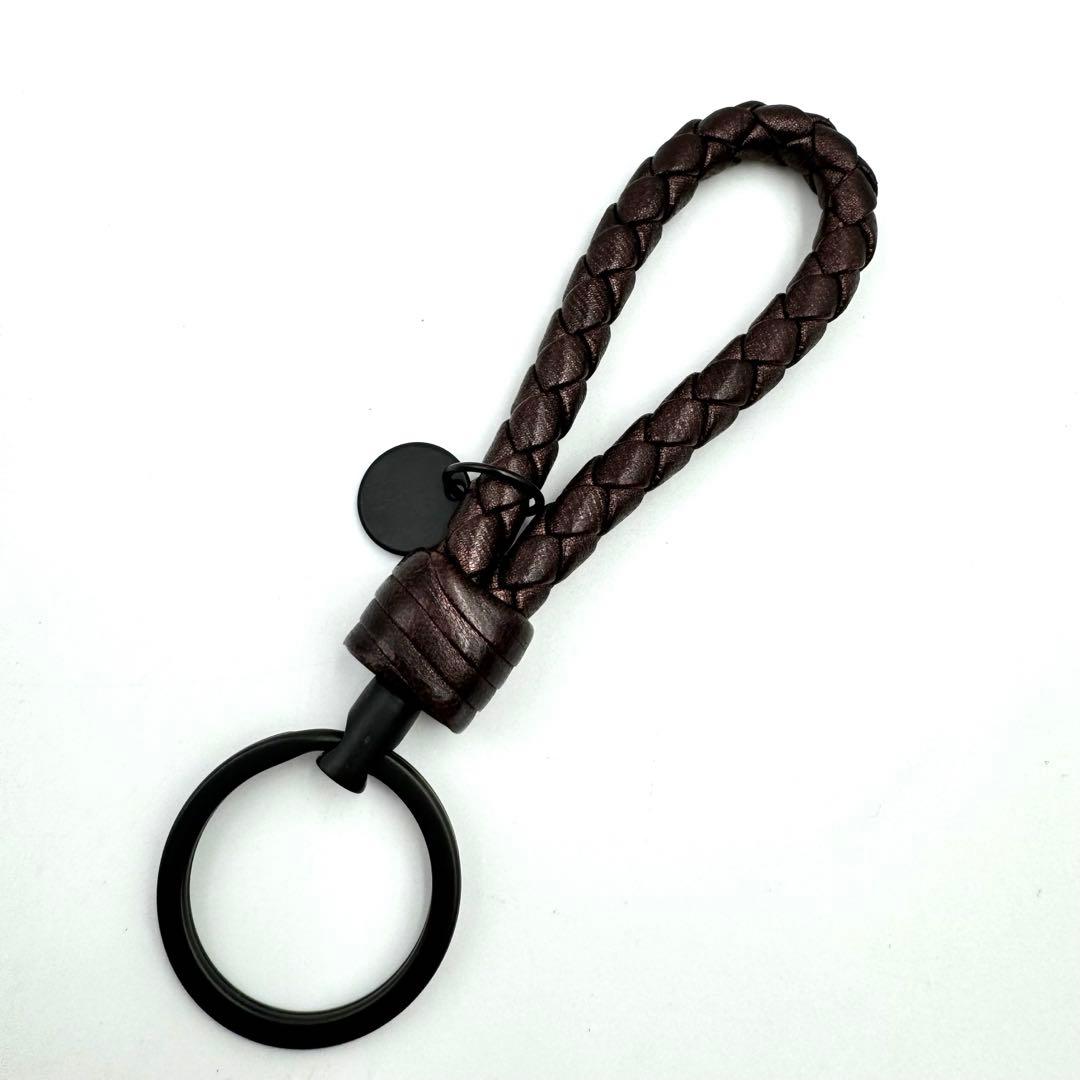 美品✨BOTTEGA VENETA キーリング　ブラウン　レザー