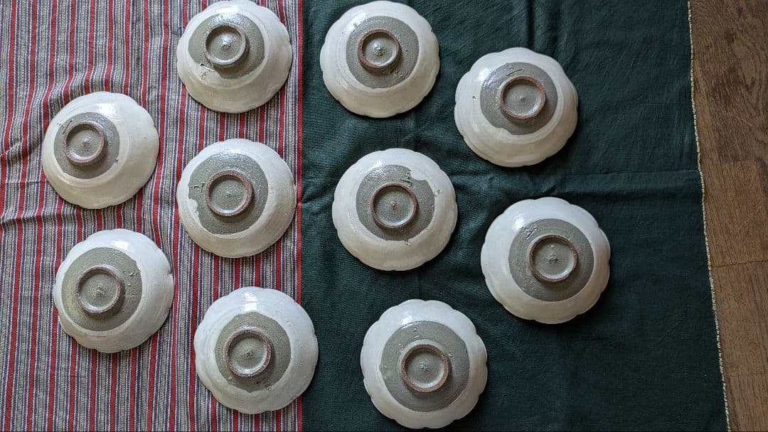 中里隆 唐津粉引ふちなぶり皿 ５客組 ×２（10枚）