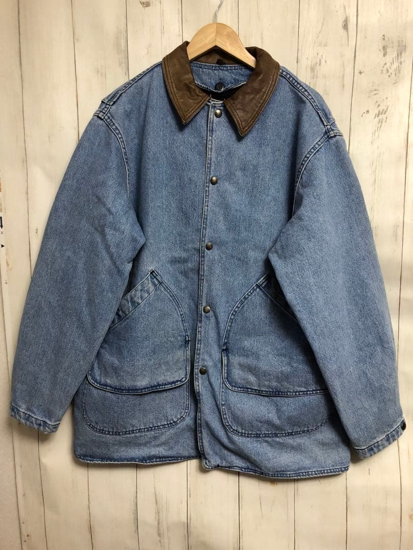 80s Woolrich デニムカバーオール L ウールリッチ ライナー付き