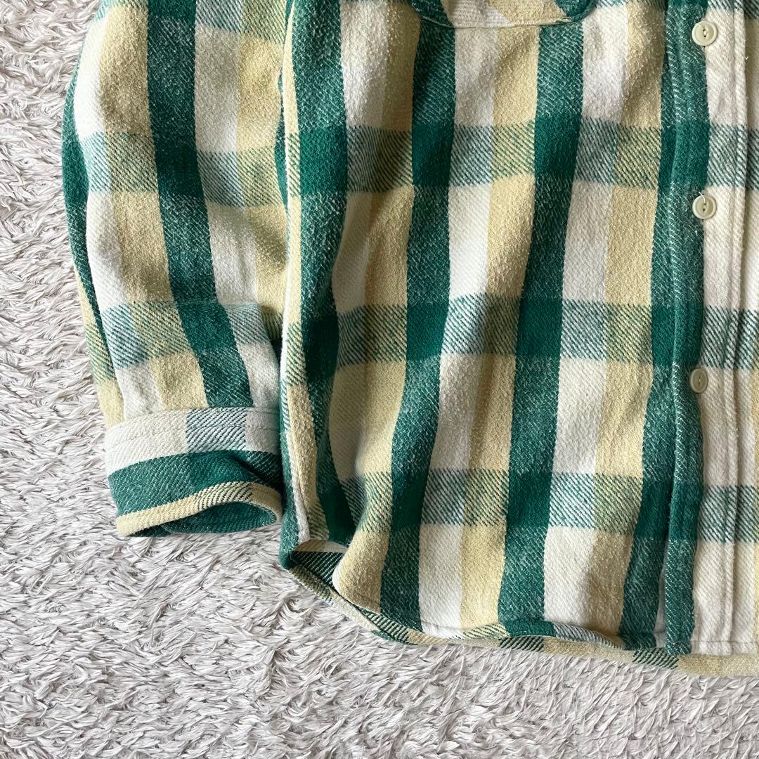 45rpm 90s ヘビーネルシャツ 3 緑白チェック