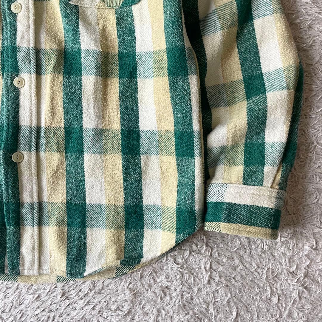 45rpm 90s ヘビーネルシャツ 3 緑白チェック