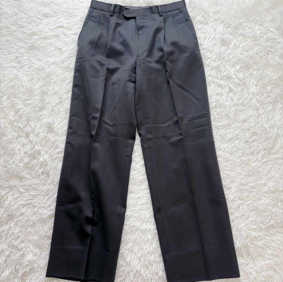 【美品】Christian Dior ダブル セットアップスーツ グレー 無地