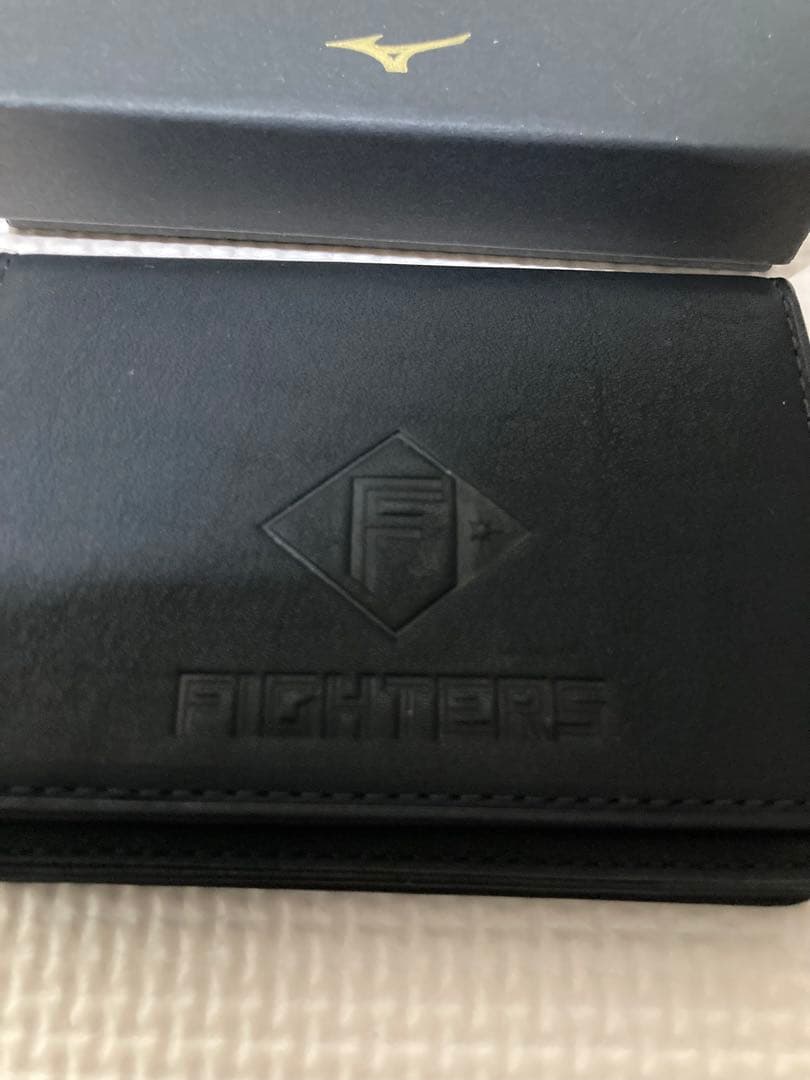 北海道日本ハムファイターズ ミズノグラブ革名刺入れ ブラック