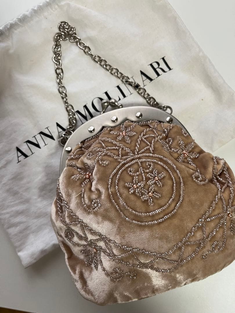 即配送 ANNA MOLINARI 未使用 パーティーバッグ 定価15万