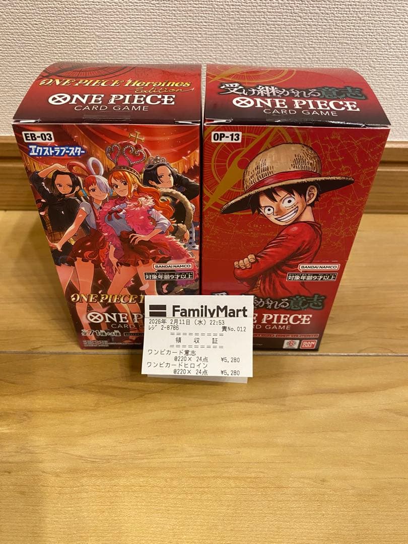 ワンピースカード　ヒロインズエディション　受け継がれる意思BOXテープカット2個