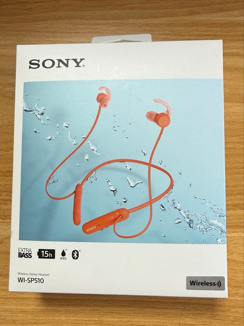 新品　SONY WI-SP510 オレンジ ヘッドホン イヤホン