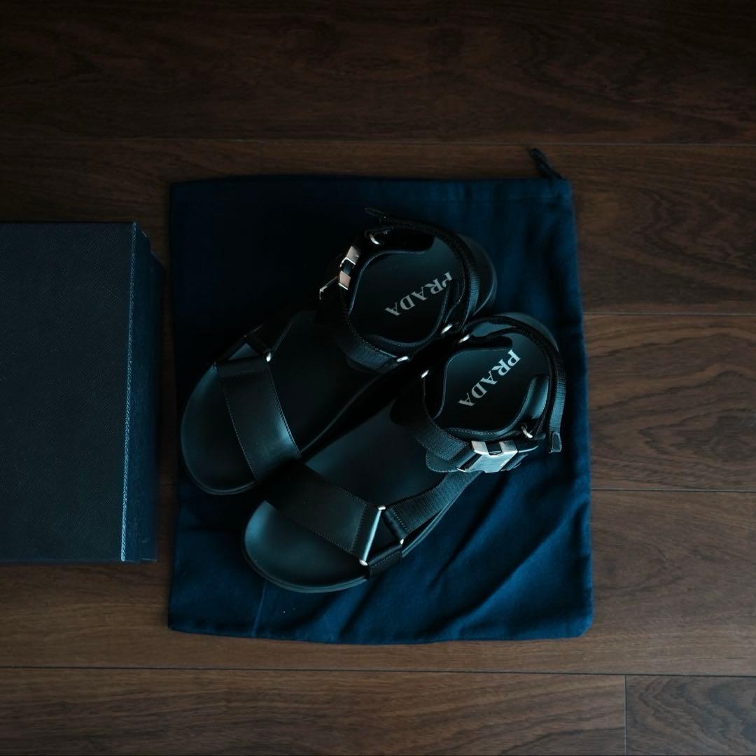 【PRADA】メンズ レザー テクニカル サンダル