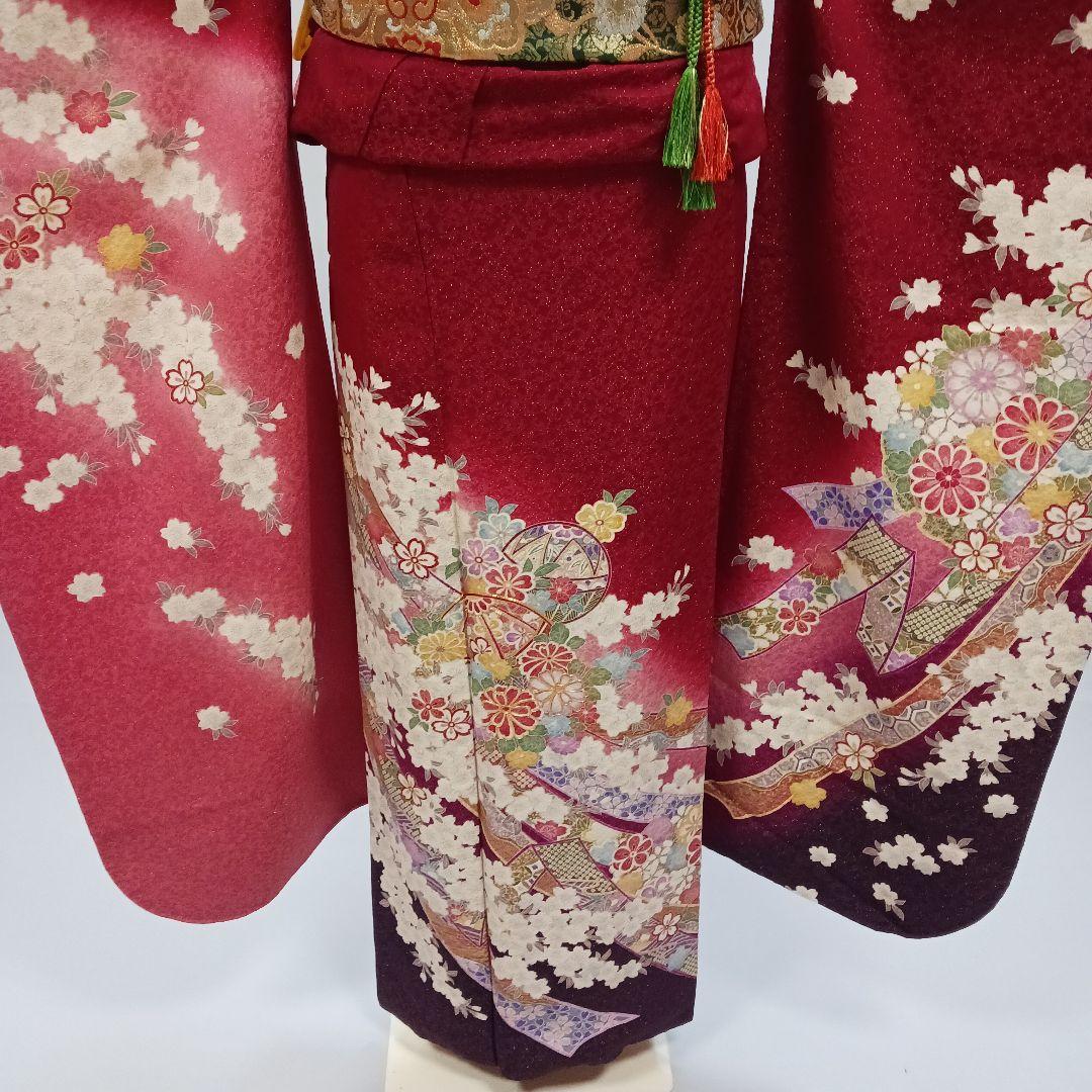 赤古典　振袖フルセット　正絹