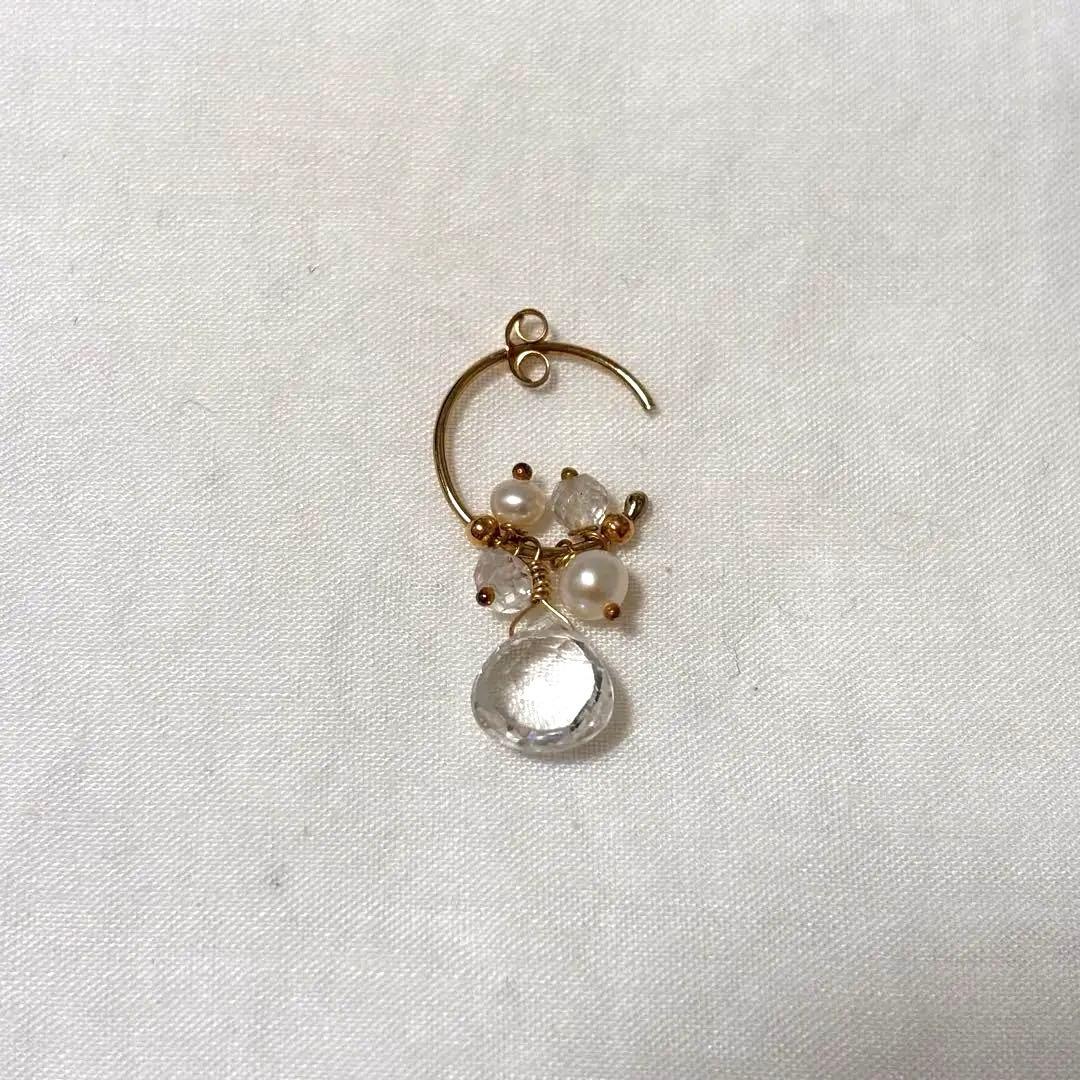 Sweet Pea 天然石　片耳フープピアス