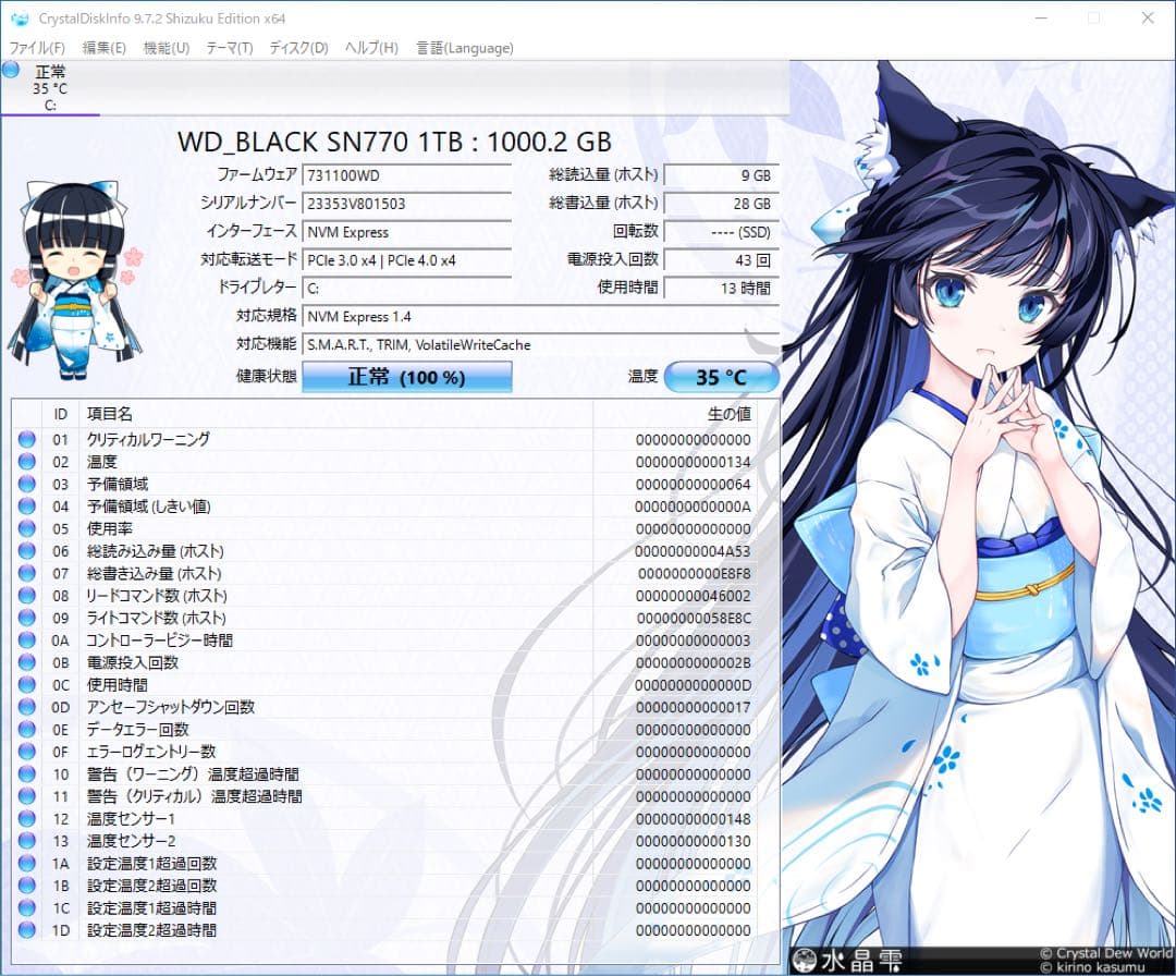内蔵型SSD WD_BLACK SN770 1TB M.2 NVMe SSD