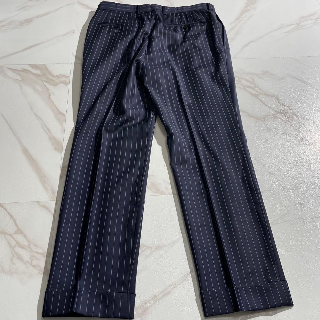 極美品✨ ビームスエフ スーツ セットアップ ネイビー ストラップ M相当 紺色