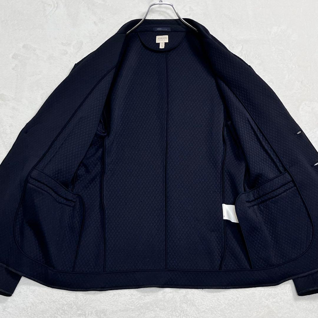 『アルマーニ コレツィオーニ』ジャージージャケット 2Bテーラード ネイビー