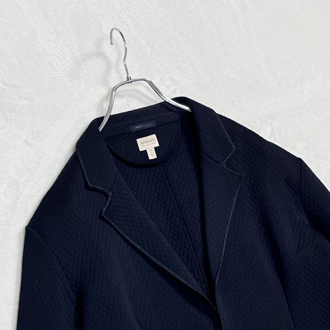 『アルマーニ コレツィオーニ』ジャージージャケット 2Bテーラード ネイビー