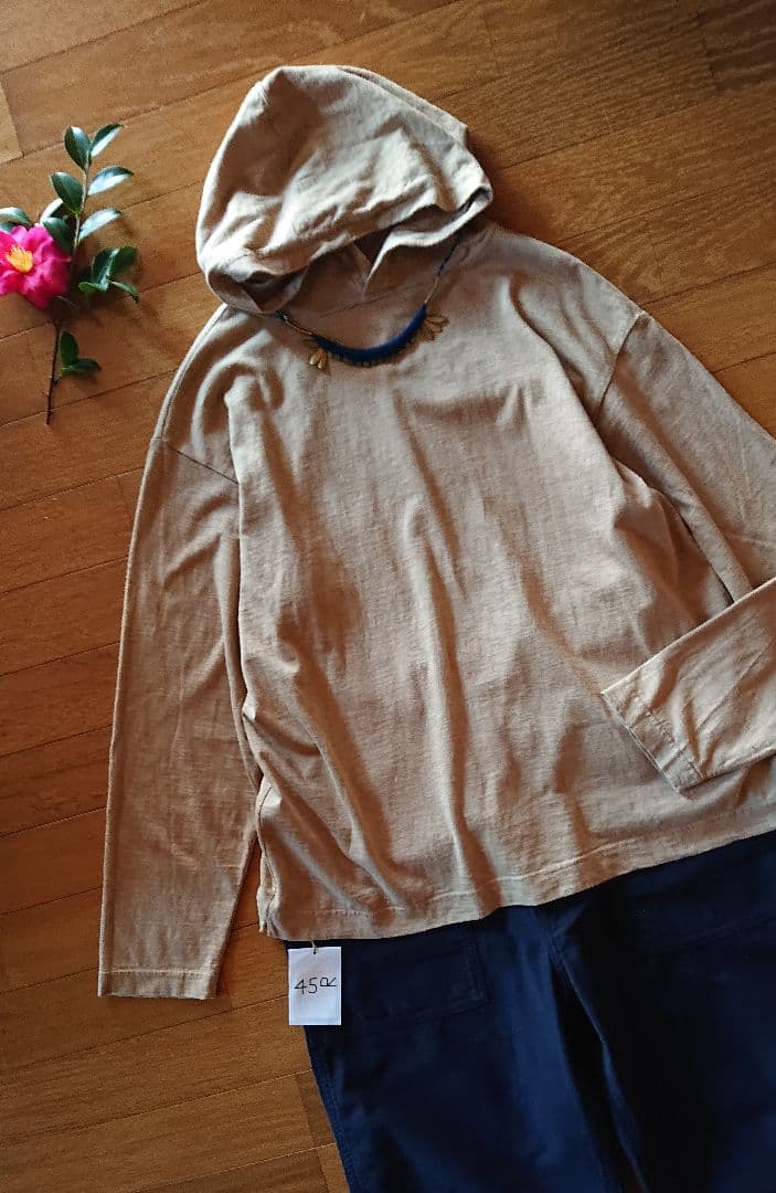 45R☆度詰め天竺の908オーシャンフーディ/ベージュ♪