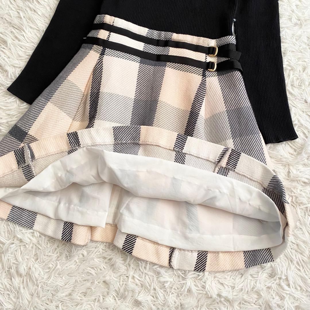 大人気✨ブルーレーベルクレストブリッジ ドッキングワンピース チェック ネイビー