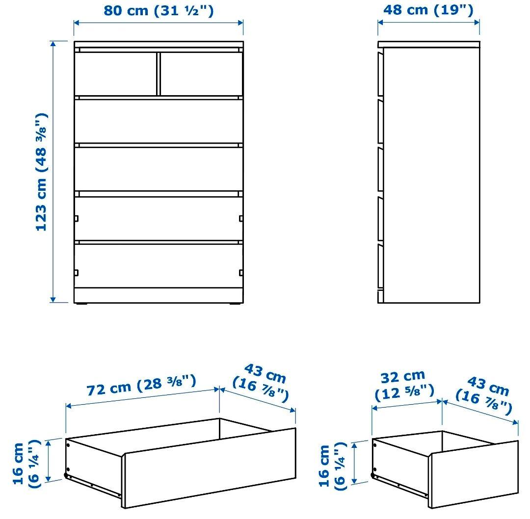 IKEA MALM チェスト 引き出し×6