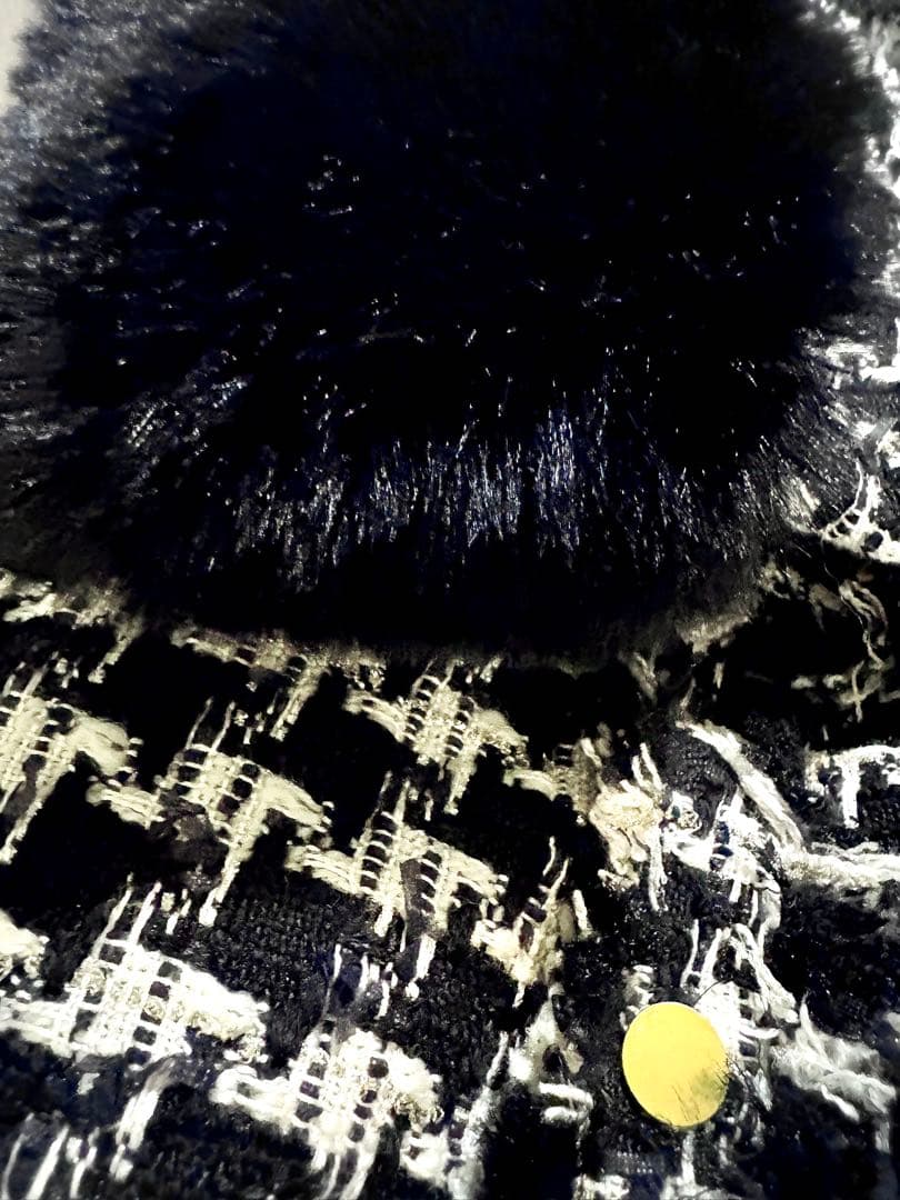 【美品】GRACECONTINENTAL ツイードファーコート　ラメ