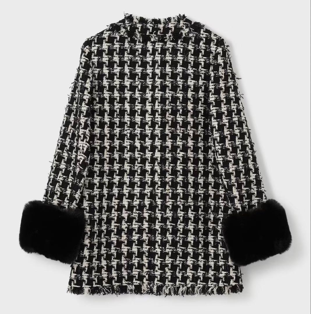 【美品】GRACECONTINENTAL ツイードファーコート　ラメ