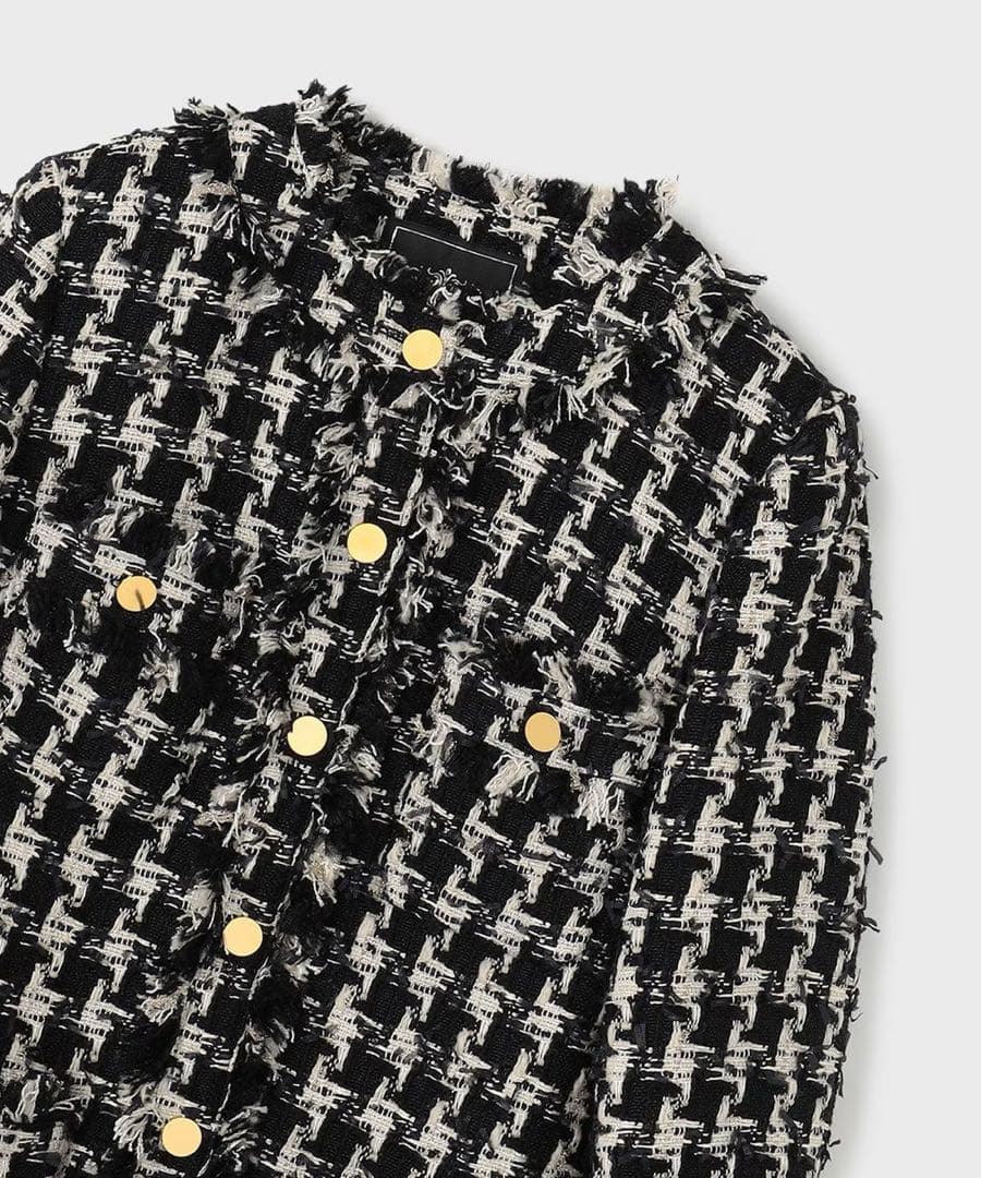 【美品】GRACECONTINENTAL ツイードファーコート　ラメ