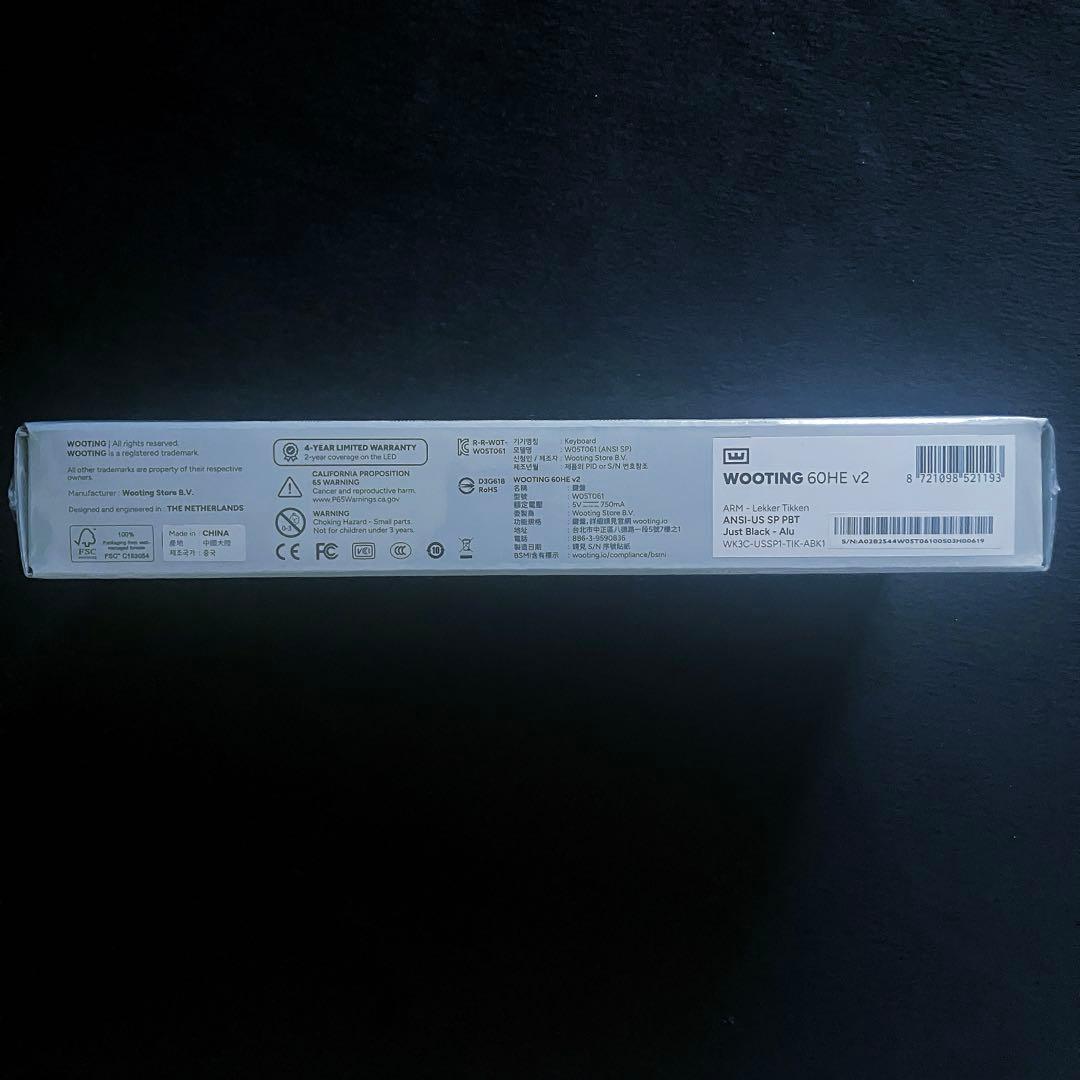 【新品未開封】Wooting 60HE V2 分割スペース 黒 アルミ ANSI