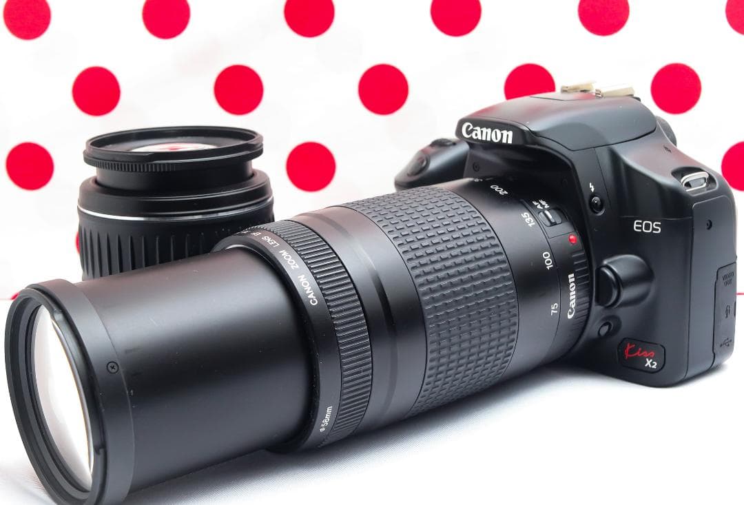 Canon EOS Kiss X2❤超望遠ダブルレンズ❤スマホに転送❤初心者安心