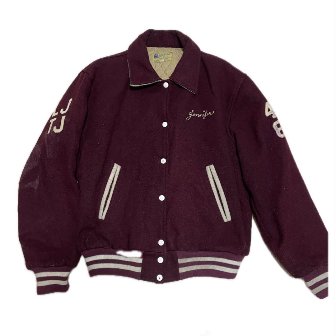 スペシャル　60s 襟付き ウールスタジャン vintage ウイングフット