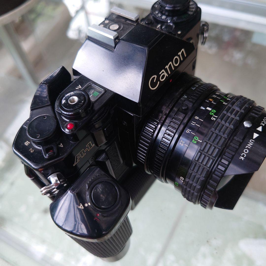 CanonA-1  フィルムカメラ　モータードライブ　シグマ16mmレンズ付き