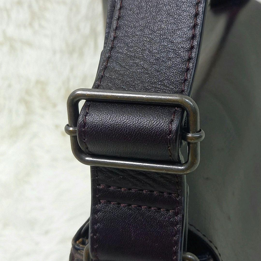 美品✨マザーハウス アンティーク ショルダーバッグ B5 ダークブラウン レザー