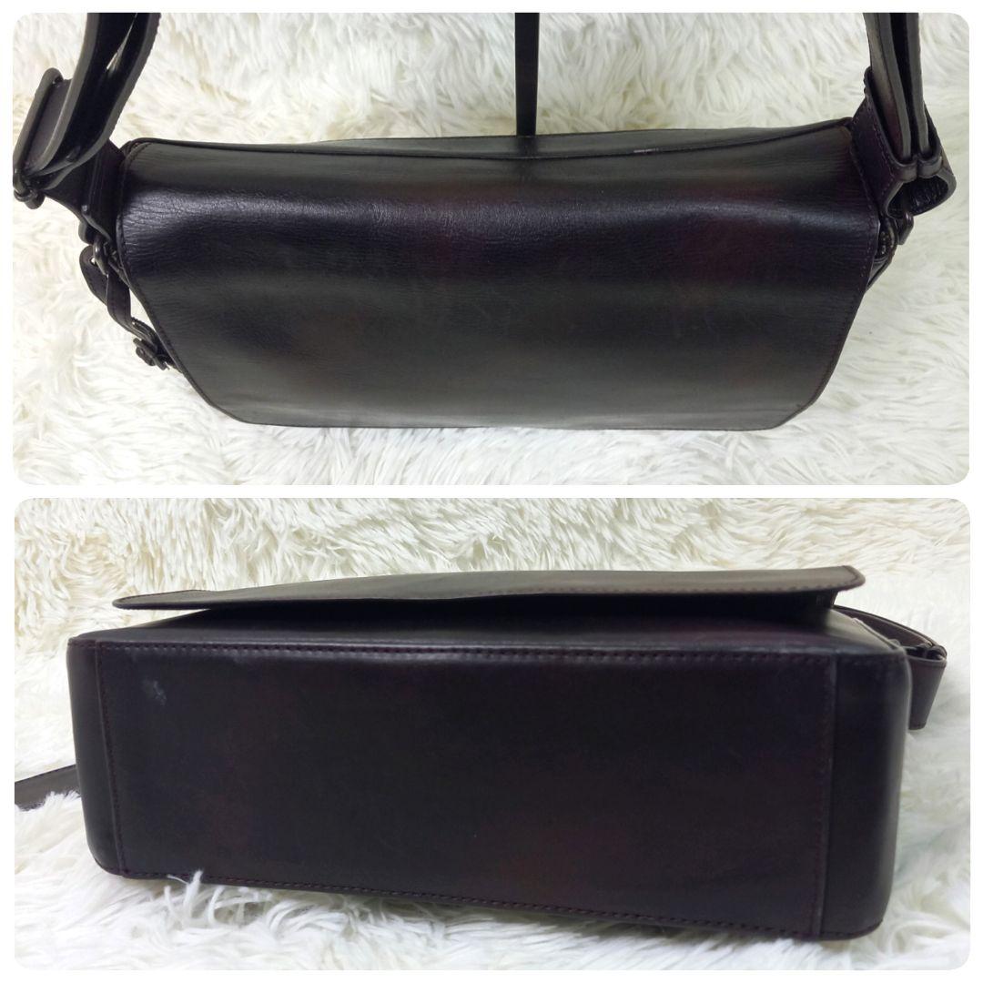 美品✨マザーハウス アンティーク ショルダーバッグ B5 ダークブラウン レザー