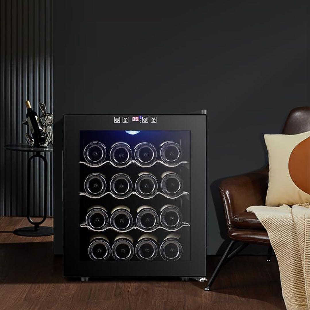 ワインセラー 16本収納 静音 半導体冷却 PSE認証 LEDデジタル温度表示