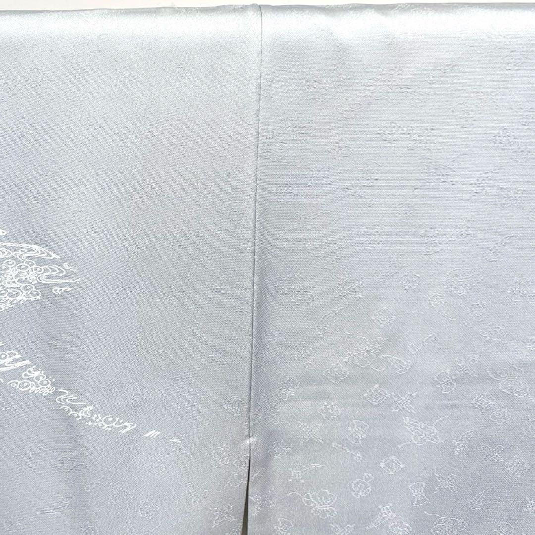 訪問着　刺繍　流水　撫子　芝草　蝶　菊　鱗　鹿の子　紋無し　着物　044k d