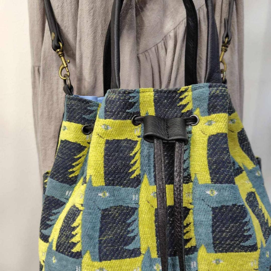 【ゆきんこ】/thoroughbredサラブレットネイビー/巾着Lサイズショル