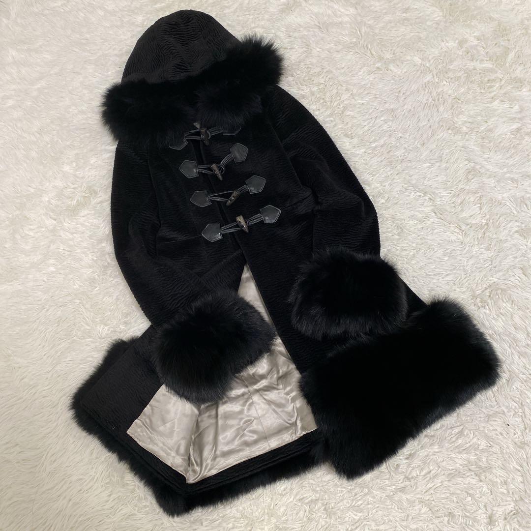 極美品 グレースコンチネンタル フォックスファー ダッフル風コート エレガント